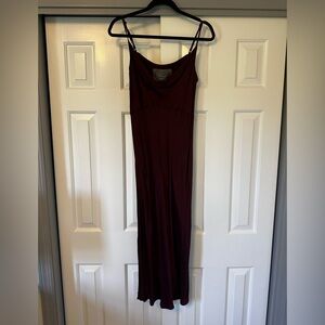 Anthropologie Deep Red Maxi Dress